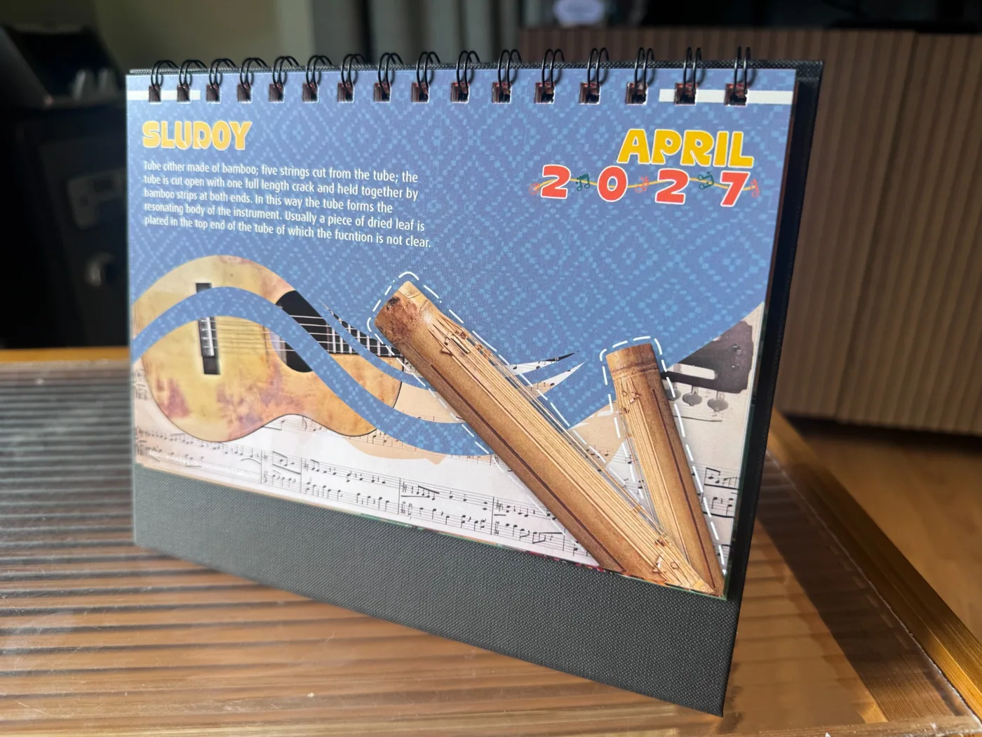Actual pre-production triangular desk calendar sample
