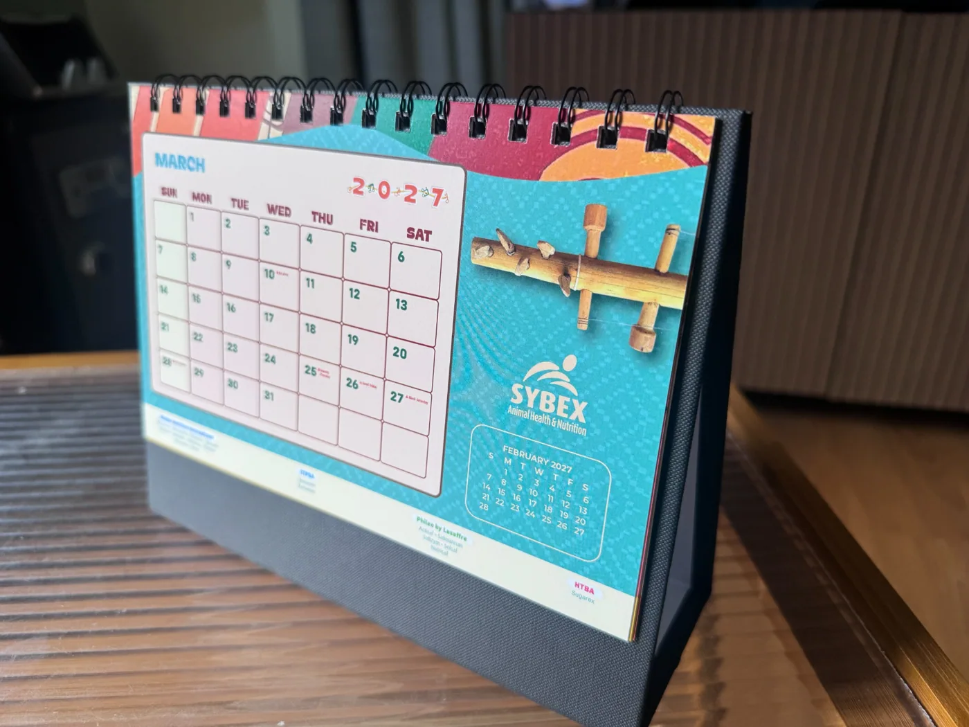 2027 triangular desk calendar sample